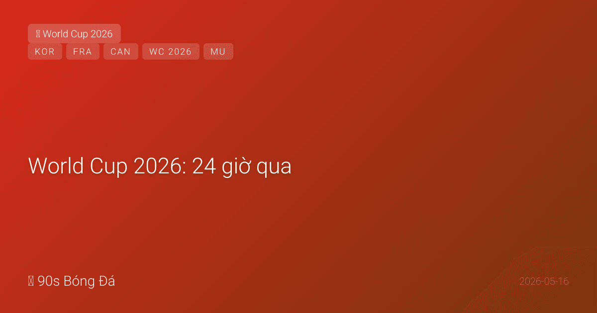 World Cup 2026: 24 giờ qua — BẤT NGỜ: Camavinga BỊ LOẠI khỏi Pháp! Kolo Muani cũng OUT. Davies (Canada) gân khoeo — nghi vấn WC sân nhà. Hàn Quốc công bố: Son + Kim Min-jae. Mourinho Real Madrid — ảnh hưởng WC? Căn cứ 48 đội đã chọn xong. 26 ngày